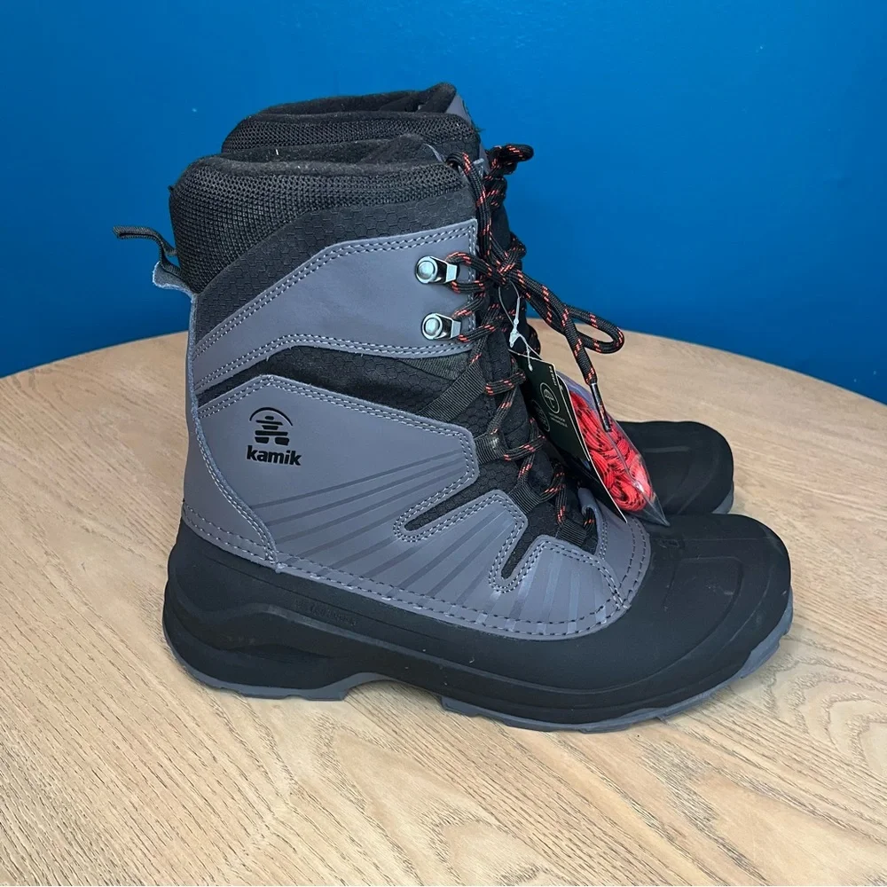 New! Kamik Men's Iceland Winter Snow Boots Charcoal Gray Size 11 Outdoor Gorp